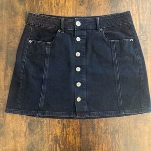 American Eagle Outfitters Sz 6 Black Button Down A-line Skirt